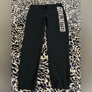 Ecko Unlimited Black Sweat Joggers with White Side 'UNLIMITED' Print